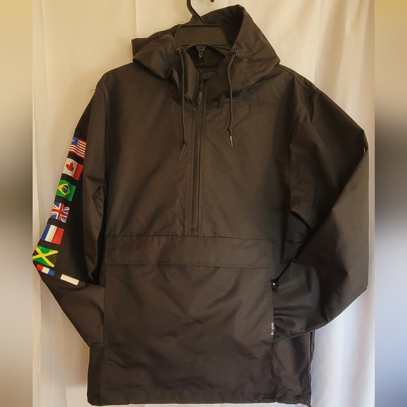 Huf Streetwear Half Zip Pullover Hooded Raincoat - Picture 3 of 8